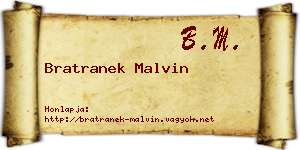 Bratranek Malvin névjegykártya